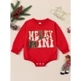 thumbnail image 2 of Liacowi Baby Christmas Romper Classic Letter Embroidery Long Sleeve Bodysuit Newborn Winter Playsuit, 2 of 9