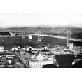 thumbnail image 2 of Vintage San Francisco 32x23 Black Ornate Wood Framed with Double Matting Museum Art Print Titled - Oakland Bay Bridge, San Francisco, CA #2, 2 of 4