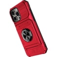 thumbnail image 2 of Case for iPhone 16 Pro,TPU+PC [Built-in Magnetic Kickstand] with Card Holder Dual-Layer Design Heavy Duty Shockproof Protection Phone Case for iPhone 16 Pro,6.3 Inch 2024 (Red), 2 of 9