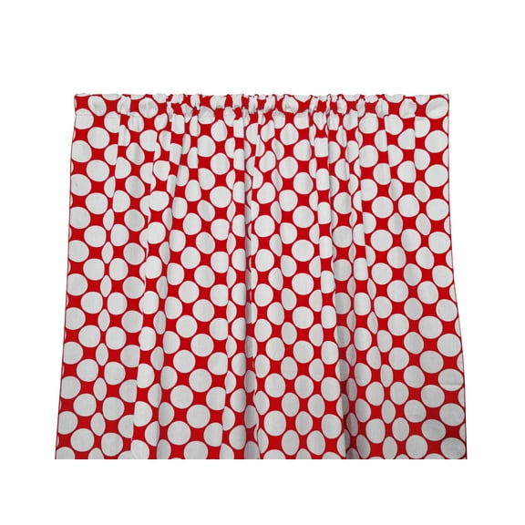 Cotton Curtain Polka Dots Print 58 Inch Wide / Large Dots White on Red