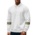 thumbnail image 6 of Annhoo T-Shirts for Men Color Block Button Up Long Sleeve Tops Sports Collared Slim Solid Color Work Shirts Casual Pullover, 6 of 7