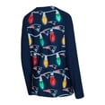 thumbnail image 2 of Women's Concepts Sport  Navy New England Patriots Garland Knit Raglan Long Sleeve T-Shirt & Pants Set, 2 of 3