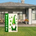 thumbnail image 3 of Amhnf Welcome Garden Gnome With Clover Design Linen Garden Flag For Home Outdoor Garden Yard Decor 12x18 inch, 3 of 5
