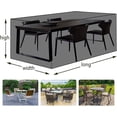 thumbnail image 4 of Fundas para muebles de jardín, 600D Oxford Funda para muebles de jardín Cubierta protectora impermeable Lona anti-UV para mesas de jardín Muebles de patio, con cordones 255x255x80cm Ormromra XDHY-17-36, 4 of 8