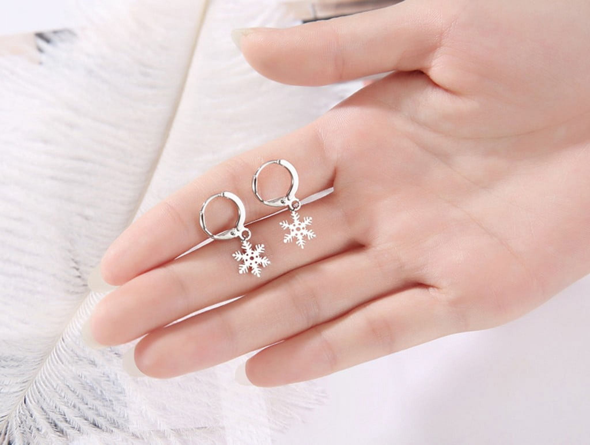 Boucles D'oreilles Cartilage – Grimpeur Flocon De Neige & Manchette Ailes D'ange – Zirconium Cubique – Clip Sans Perçage