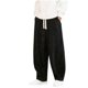 thumbnail image 2 of Pantalones largos para hombre, casuales, de moda, para vacaciones, lisos, casuales, con cintura elástica y bolsillos., 2 of 8