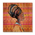 thumbnail image 3 of Designart 'Portrait of African American Woman With Turban I' Modern Print on Natural Pine Wood, 3 of 5