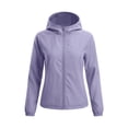 thumbnail image 4 of Jackets for Women Lightweight Hooded Sun Protection Jacket Summer Fashion Long Sleeves Solid Color Zipper Sunscreen Jacket with Pockets, 4 of 8