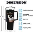 thumbnail image 5 of PhD Graduation Gift Tumbler for Doctors, Men & Women - 40oz Insulated Coffee Mug with Handle and Straw - Doctorate Degree Present, 5 of 6