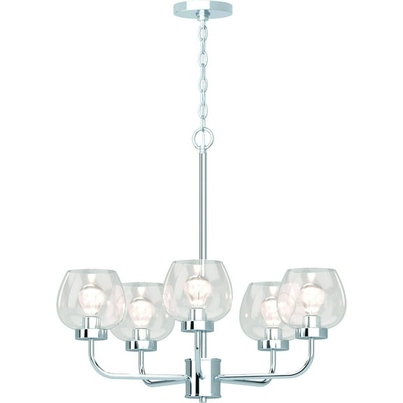 Volume Lighting 5505 Aria 5 Light 26" Wide Chandelier - Nickel