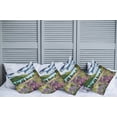 thumbnail image 6 of Ambesonne Nature Throw Pillow Cover 4 Pack, Lake Floral Petals, 16", Purple Fern Green, 6 of 6