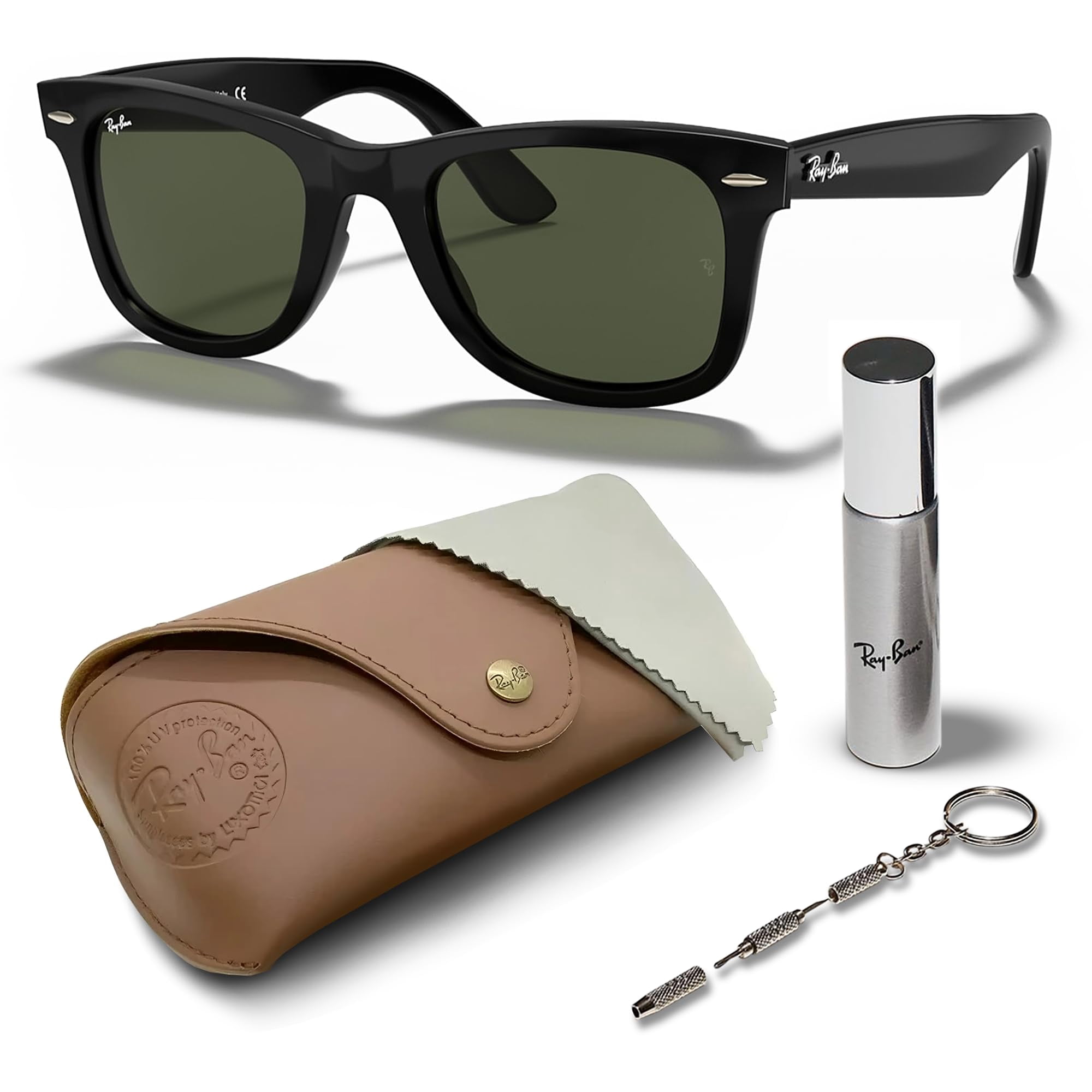 Ray-Ban Men's Original Wayfarer RB2140F-901-52 Black Sunglasses