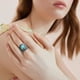 thumbnail image 4 of Moda Anillo de acero inoxidable de turquesa Anillo de pareja Joyería Propuesta de cumpleaños Anillos de compromiso nupcial, 4 of 6