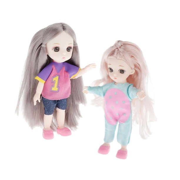 Mini muñeca de 2 piezas de 16 ropa y 13 articulaciones móviles - Adorable muñeca de de 6.3 pulgadas para , de simulación, muñec Hugo Cuerpo de muñecas BJD de 16 cm con cabeza