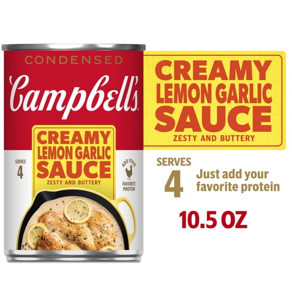 Campbell's Condensed Creamy Lemon Garlic Sauce, Zesty and Buttery, 10.5 oz Can