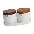 thumbnail image 3 of 2 piezas de tarro de condimento de porcelana, tarro de cerámica para azúcar, recipiente para sal, cocina moderna, 3 of 8
