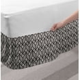 thumbnail image 2 of Lattice Bed Skirt, Repeating Modern Geometric Lattice Ornate Graphic Grid Mesh Tiles Mosaic Print, Elastic Bedskirt Dust Ruffle Wrap Around for Bedding Decor, 4 Sizes, Black and Ivory, by Ambesonne, 2 of 2