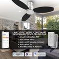 thumbnail image 5 of Smaair 52" Silver and Black Indoor DC Low Profile Ceiling Fan with Light and Remote Control, 5 of 9