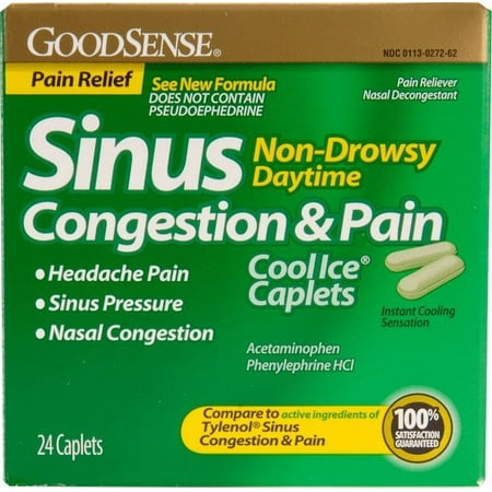 GoodSense® Pain Relief Sinus PE Daytime Caplets Case Pack