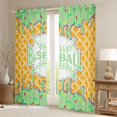 thumbnail image 2 of Erosebridal Mint & Purple Dripping Waffle Green Baseball & Bat Logo Graphic Blackout Curtains Set of 2 (52x84 Each), Sport Graphic Window Curtains for Boys And Girls Kids,Lightweight Room Decor, 2 of 6