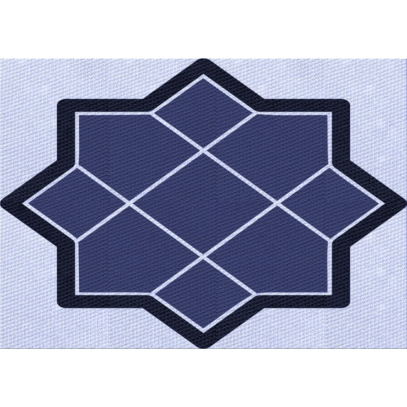Ahgly Company Machine Washable Indoor Rectangle Transitional Blue Area Rugs, 7' x 9'