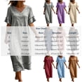 thumbnail image 3 of Admvng Womens Casual Dress Short Sleeve Pockets V Neck Flowy Summer Linen Dress, 3 of 9