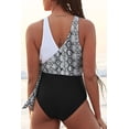 thumbnail image 3 of Women's One Piece Swimsuit Wrap Color Block Tie Side Bathing Suit, Skin Texture L, 3 of 6