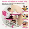 thumbnail image 4 of YRLLENSDAN Kids Desk and Chair Set Student Desk and Chair Set Height Adjustable Child Desk with Pull Out Drawer Storage,Multi-Function Study Desk and Chair for Writing, Reading and Drawing,Pink, 4 of 7