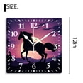 thumbnail image 2 of 12 Inch Wall Clock Battery Operated Silent Clock Decorative for Office, Kitchen, Outdoor, Living Room，Silhouette of a Horse in The Moonlight Graceful, 2 of 4