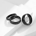 thumbnail image 4 of PAMTIER 4mm Unisex Tungsten Steel Domed Black Carbon Fiber Imitated Meteorite Inlaid Stackable Ring Promise Wedding Band Comfort Fit Size 10, 4 of 5