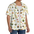 thumbnail image 4 of Balery Sushi and Rolls Men's Casual Button Down Shirt Short Sleeve Textured Summer Cuban Beach Shirts-X-Large, 4 of 7