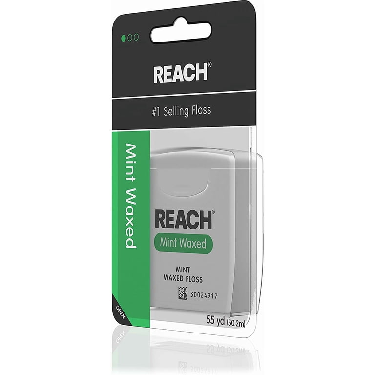 Reach Mint Waxed Floss 55 Yards Pack of 3 Removes Plaque Food