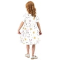 thumbnail image 4 of Lovely Rabbits and Stars Girls Short Sleeve Dress A Line Sun Protection Breathable Comfort Sundress 4T, 4 of 8