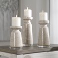 thumbnail image 2 of Uttermost Kyan Ceramic and Crystal Candleholders in Off White Ombre (Set of 3), 2 of 3