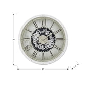 Clocks - 30 Round - Gear Mechanism - Large Oversized - Wall Clock - White