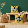 thumbnail image 2 of Yellow Bee Pillow Covers 18x18 Set of 2, Bee Summer Honeycomb Farmhouse Decorations Throw Pillow Covers Beehive Honeybee Seasonal Outdoors Decorative Linen Cushion Case for Couch Sofa Home, 2 of 6