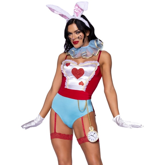 Leg Avenue Women's 4 Piece White Rabbit Costume Set