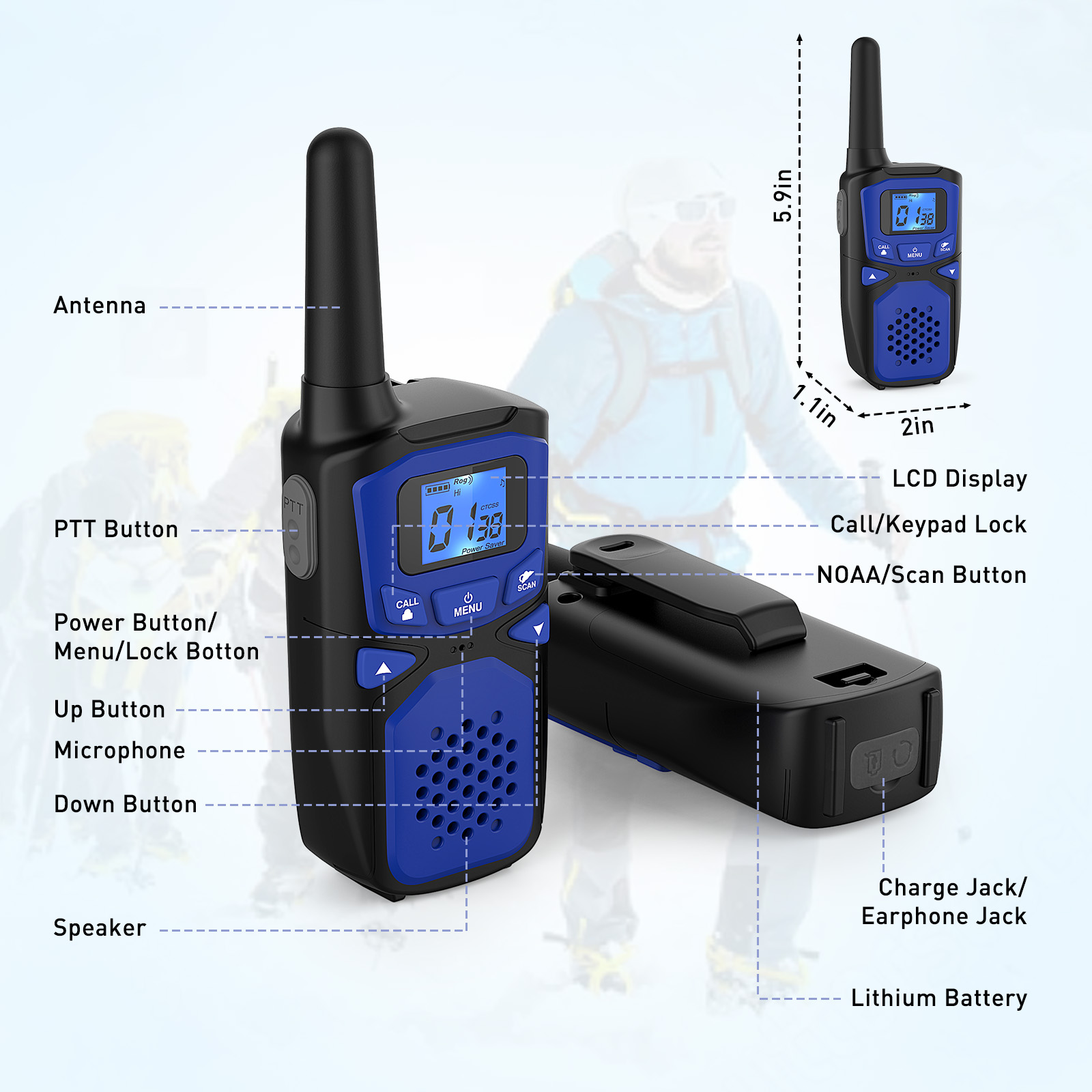 WisHouse Long Range Walkie Talkies 2-Pack photo 4