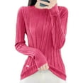 thumbnail image 4 of Women's Clothing Pullover Knit Top Casual Minimalist Spring Summer Sweaters Oversized Sweater Soft Long Sleeve Round Neck Comfortable Tops Loose Fit Solid Color Basic For Fall Winter, 4 of 4