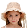 thumbnail image 4 of Baby Toddler Girls Wide Brim Sun Hat Floppy Design Summer Outdoor Beach Visor Cap Sun Protection Hat Pink 9 Months-36 Months, 4 of 7