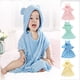thumbnail image 1 of Toalla de baño con capucha para niños – Capa absorbente de microfibra | Mezcla suave de poliéster | Capuchón de Oreja de Animales De Secado Rápido, Ultra Mullido y Mono | Amarillo, Rosa, Azul, Verde, 1 of 7