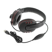 Black Plastic & Leather Adjustable Volume Control Usb Wired Stereo Micphone Headphone Mic Headset For Sony For Ps3 Pc Game