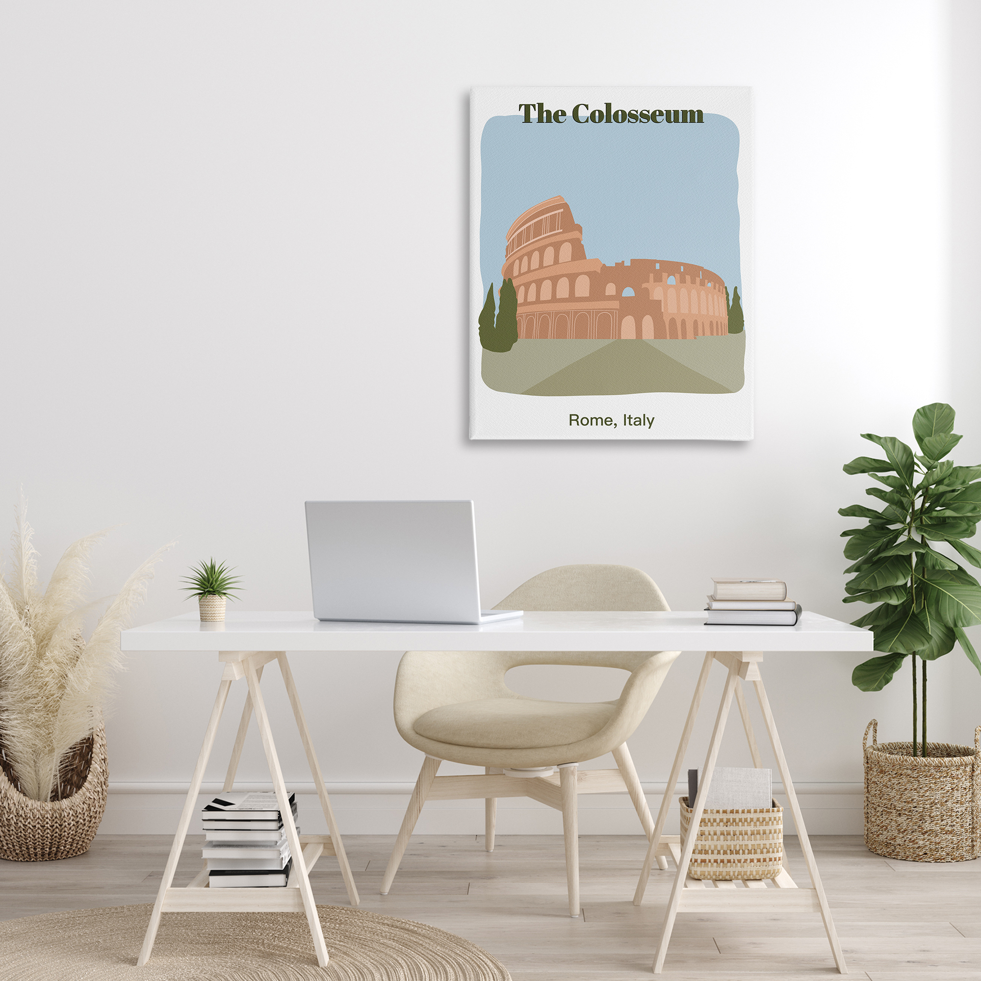 Stupell Industries The Colosseum Architecture Town & City Painting Gallery Wrapped Canvas Art Print Wall Art, 30 x 40