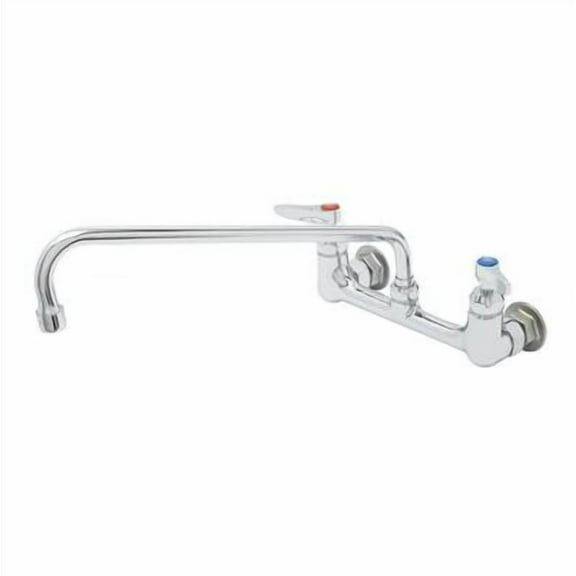 T&S Brass - 8'' Wall Mount Mixing Faucet, CV Cerama Cartridges, 14'' Swing Nozzle & Lever Handles