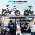 thumbnail image 3 of Elifine 16" x 3.0 One-Piece Fat Tire Foldable Electric Bicycle,Peak 700W Electric Bike for Adults Women,48V 374.4Wh Removable Battery Ebikes, 20MPH Commuter E Bike for Teenager UL 2849, 3 of 10