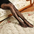 thumbnail image 6 of Women Fishnet Jacquard Pantyhose , Mesh Stockings Lace Floral Hollow Out Babydoll Pantyhose, 6 of 7