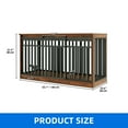 thumbnail image 4 of Dextrus Dog Crate Furniture with Sliding Door, 55 in Wooden Indoor Dog Cage Table with Dog Bowl,Rustic Brown, 4 of 9