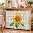 Sunflower Bee Oven Curtain Skirt Yellow Floral Wood Grain Farmhouse ...