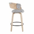 thumbnail image 3 of LumiSource White Washed Wood, Black Metal, Grey Fabric Elisa Counter Stool - Set of 2, 3 of 8