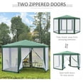 thumbnail image 5 of Outsunny 13' x 11' Garden Party Tent Hexagon Patio Canopy w/ Netting Green, 5 of 9